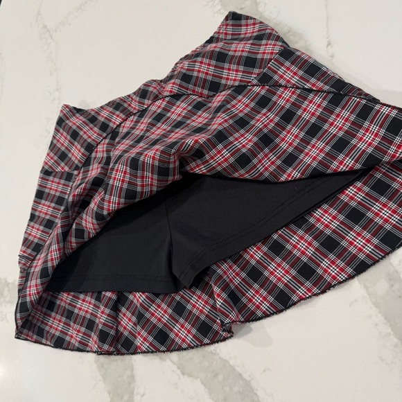 Vintage y2k Joey B Plaid Mini Skort Skirt Juniors Size Large Red/Black Twee Punk - Picture 7 of 8